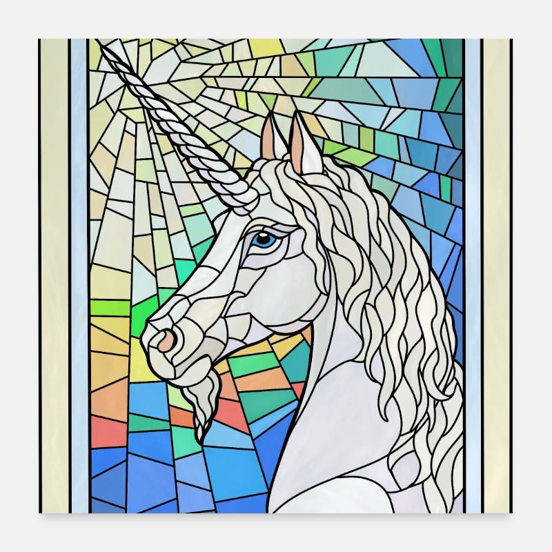 Licorne dans le verre Poster 60 x 60 cm