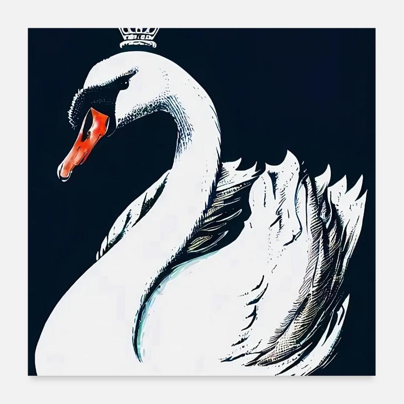 Swan Poster 24" x 24" (60x60 cm)