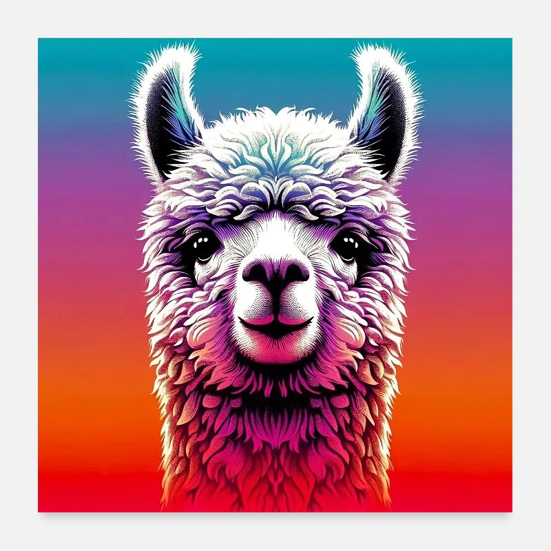 Alpaca Poster 24" x 24" (60x60 cm)