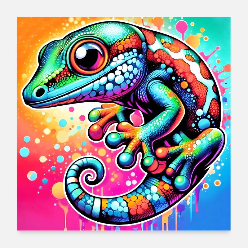 Gecko Poster 60 x 60 cm