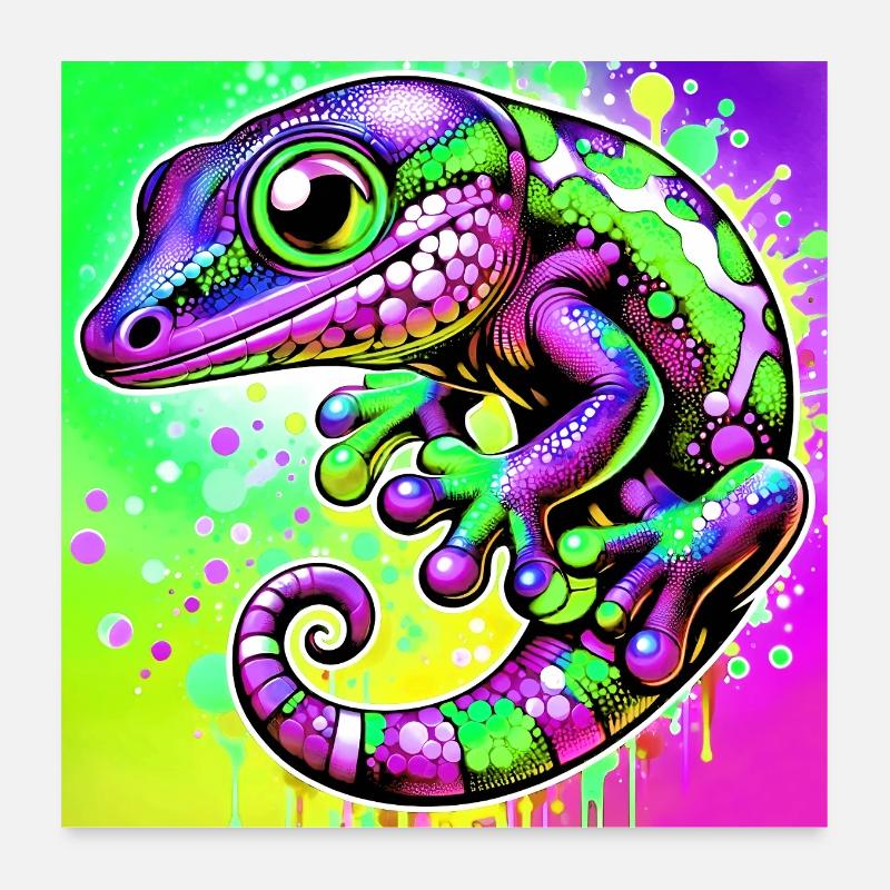Gecko Poster 60x60 cm