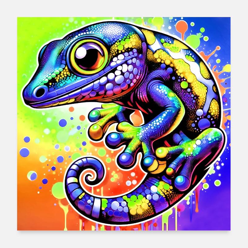 Gecko Poster 60 x 60 cm