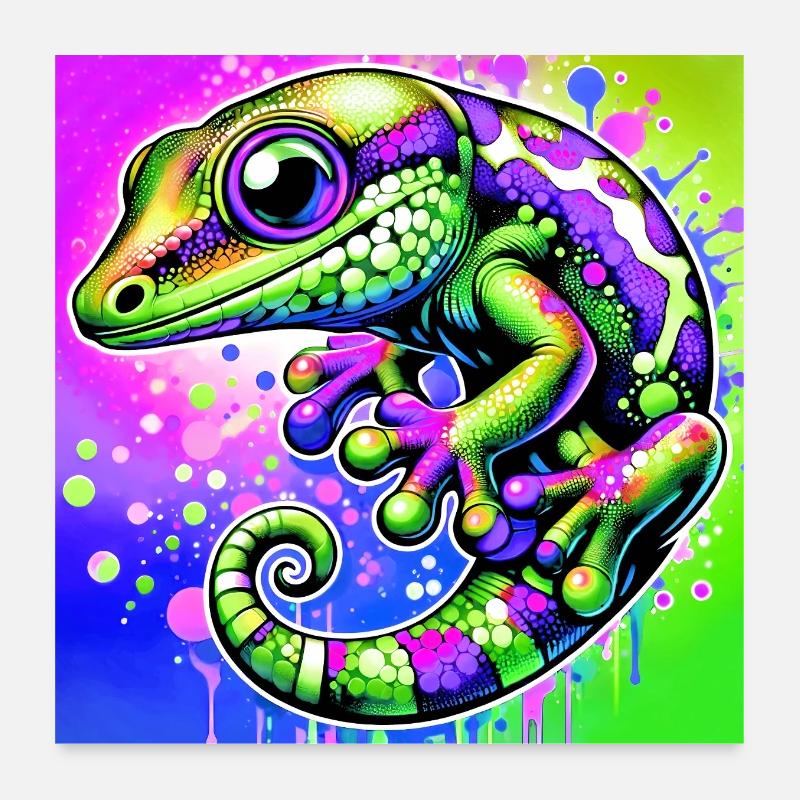 Gecko Poster 60 x 60 cm