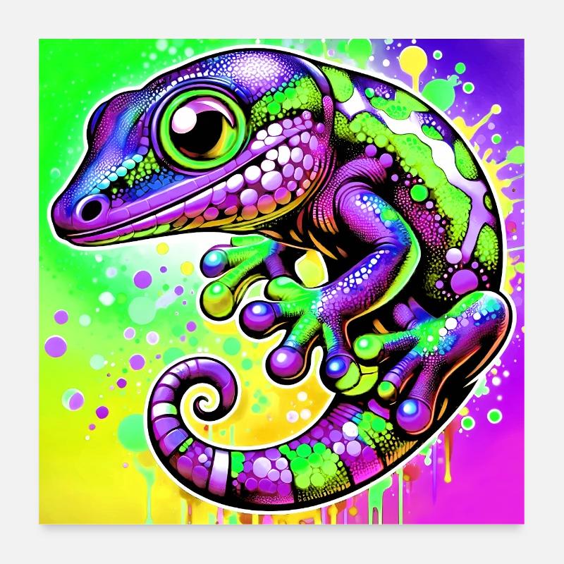 Gecko Poster 60x60 cm