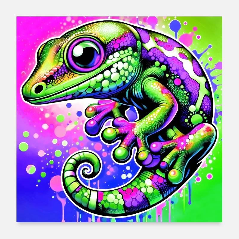 Gecko Poster 60x60 cm