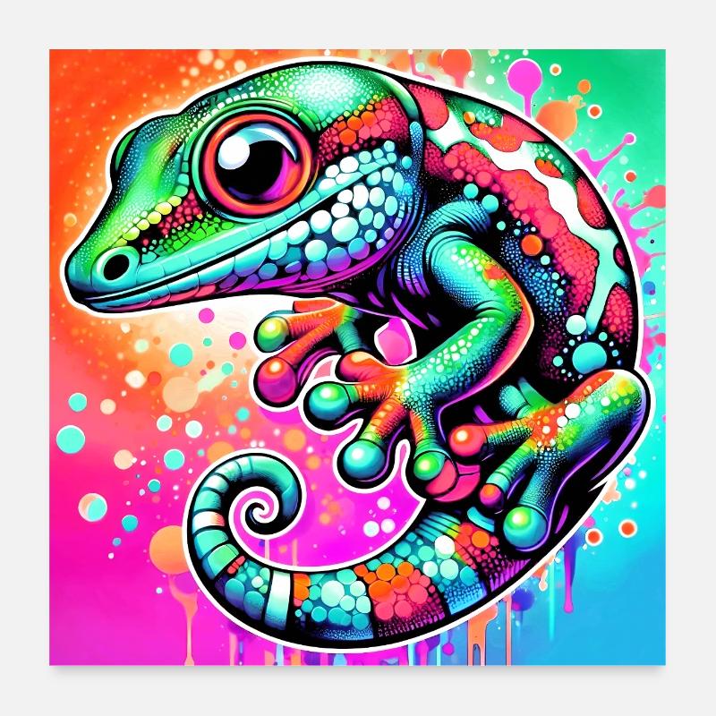 Gecko Poster 60 x 60 cm