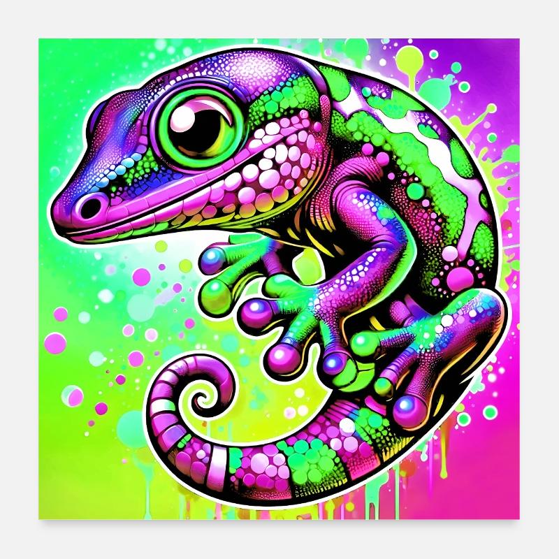 Gecko Poster 60 x 60 cm