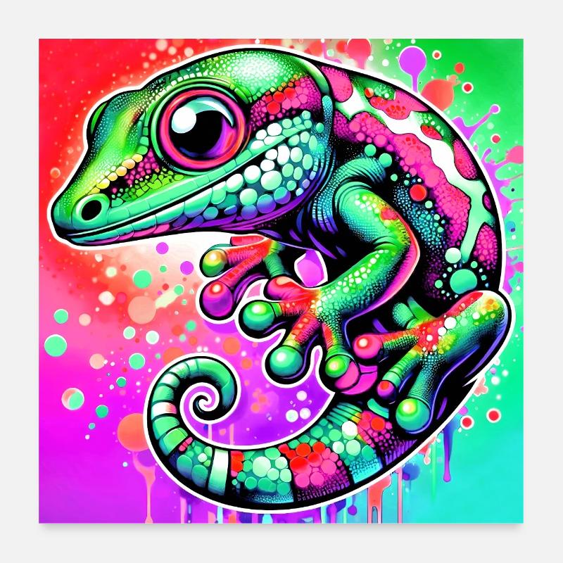 Gecko Poster 60 x 60 cm