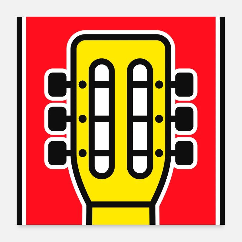 Guitar Head Emblem Poster 24" x 24" (60x60 cm)