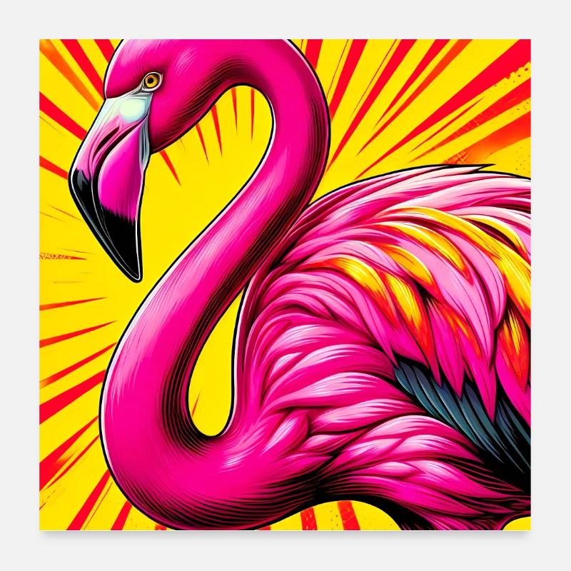 Flamingo Poster 60x60 cm