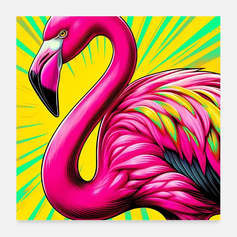 Flamant Poster 60 x 60 cm