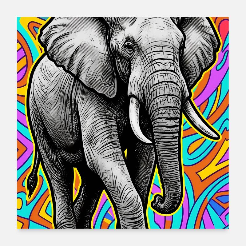 elephant Poster 24" x 24" (60x60 cm)