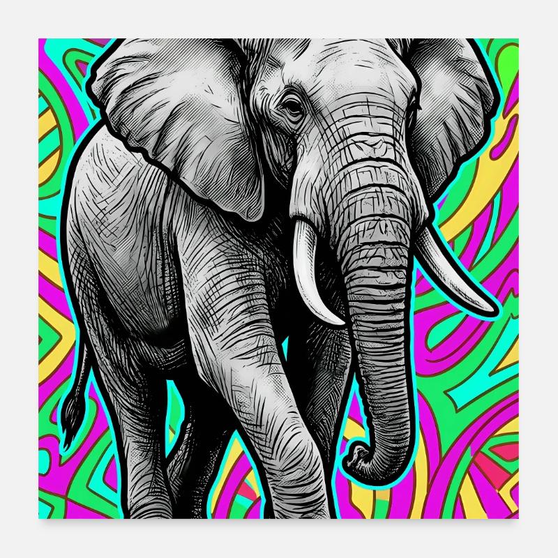 Elefant Poster 60x60 cm