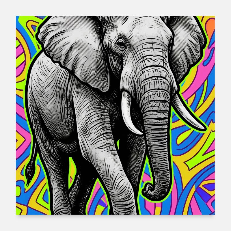 Elefant Poster 60x60 cm