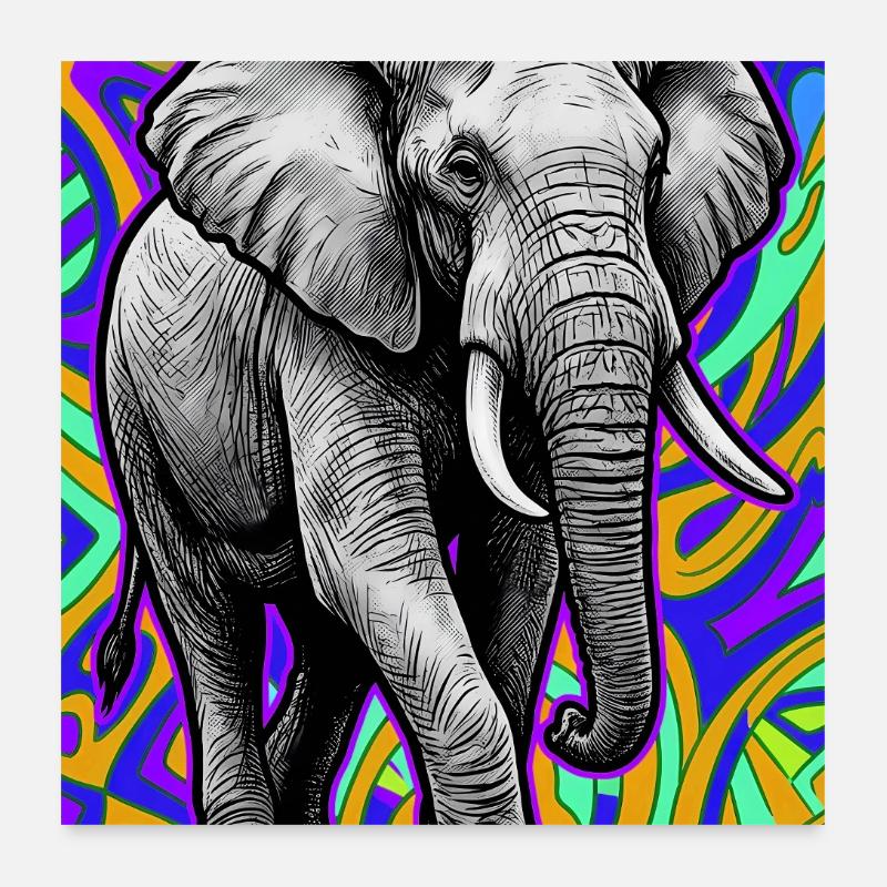 elephant Poster 24" x 24" (60x60 cm)