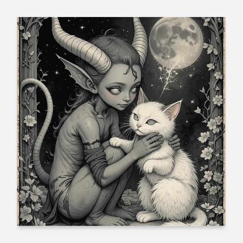 Mondschein-Dämon Poster 60x60 cm