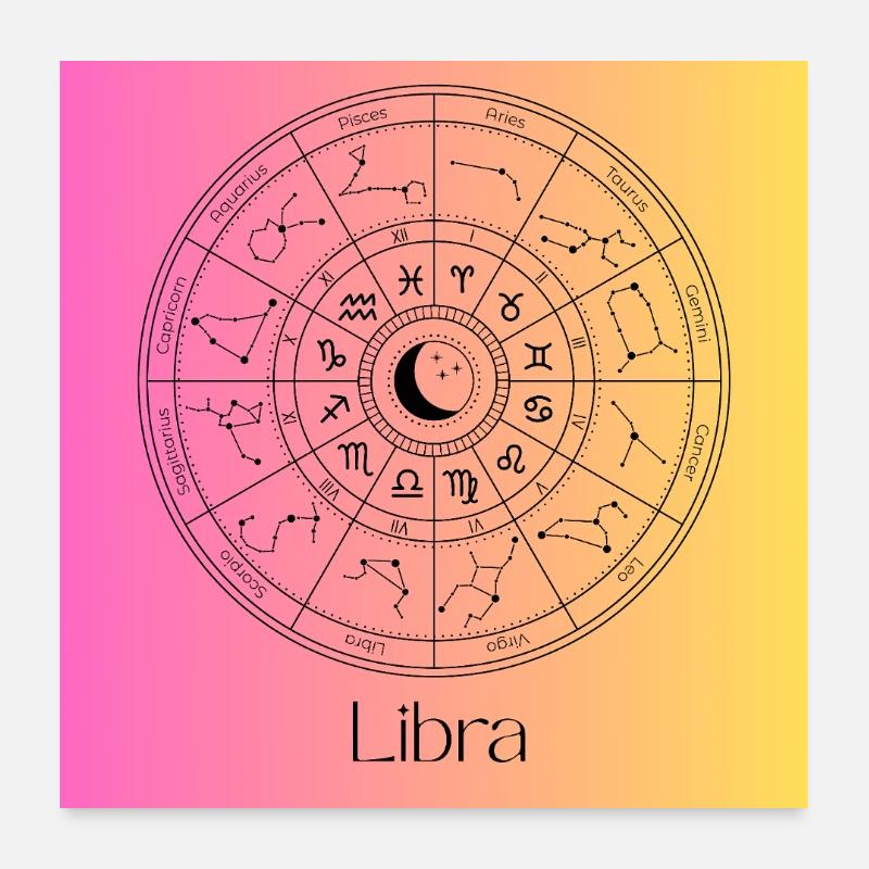 Libra Zodiac Circle Balance Poster 24" x 24" (60x60 cm)