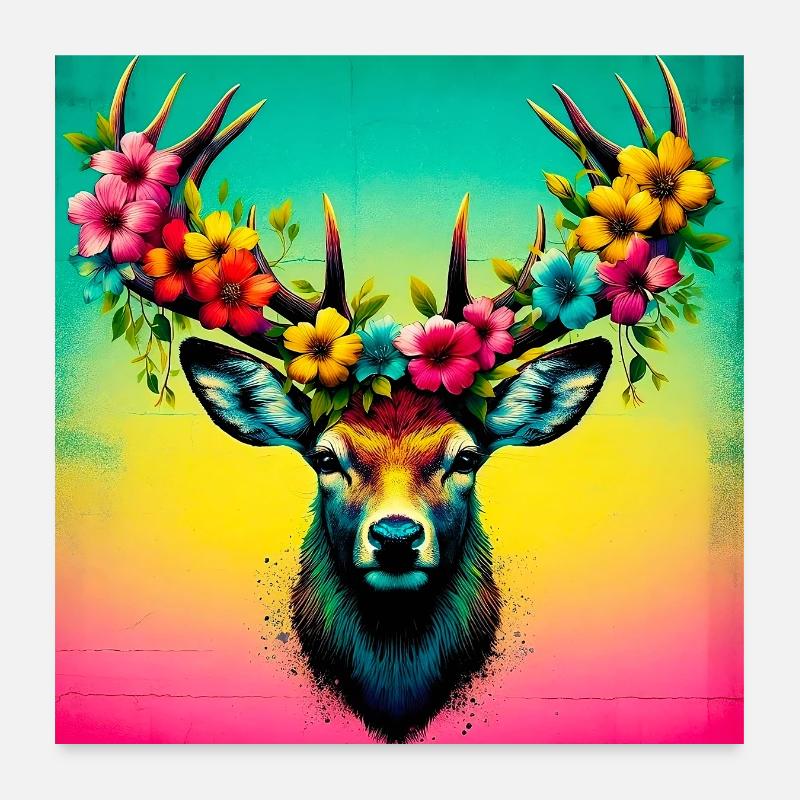 Deer Poster 24" x 24" (60x60 cm)