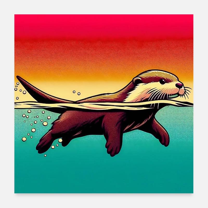 Otter Poster 60x60 cm