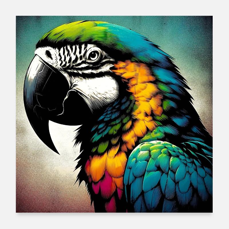 perroquet Poster 60 x 60 cm