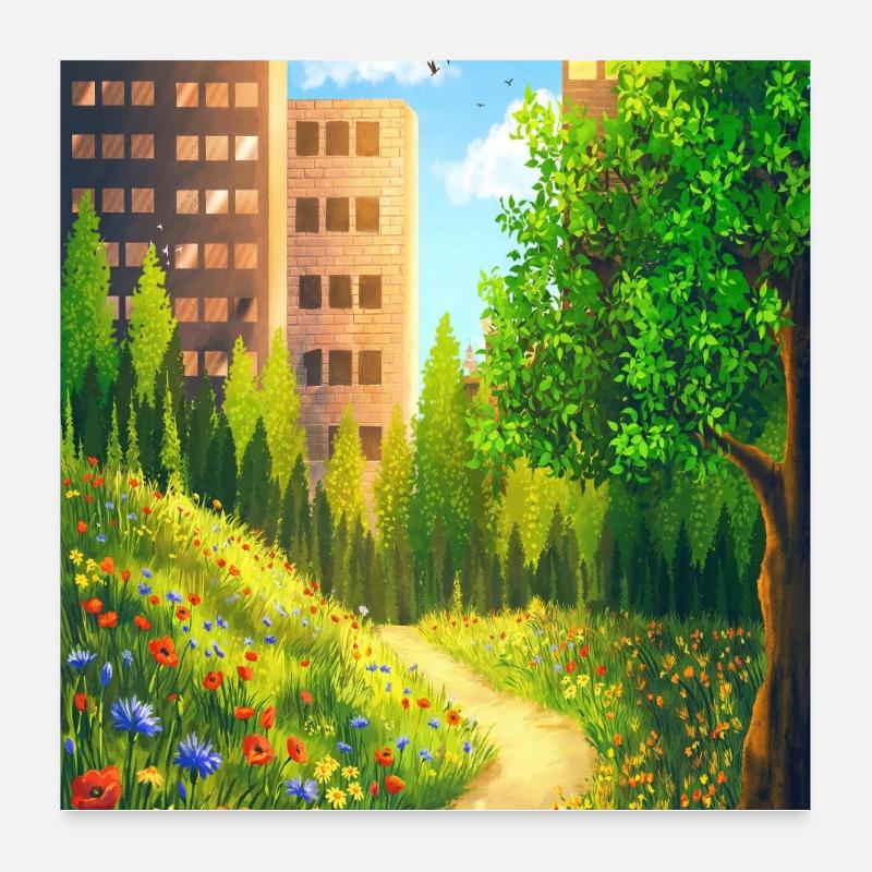Urban Floral Trail Poster 24" x 24" (60x60 cm)