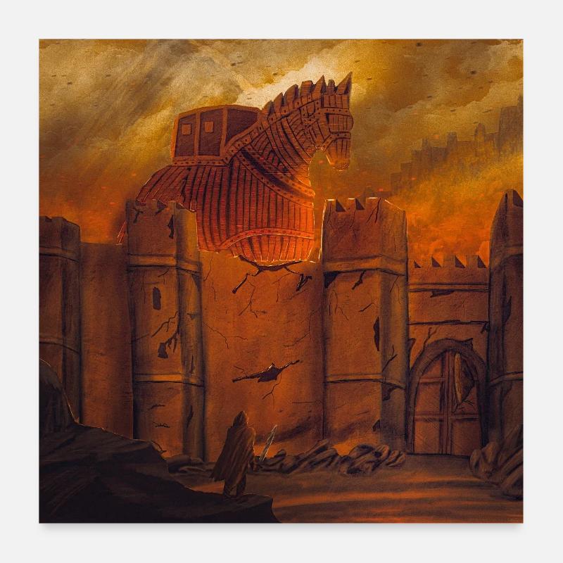 Le cheval de Troie à Muralla Poster 60 x 60 cm