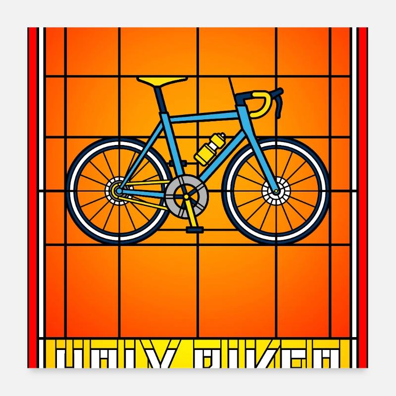 Holy Biker Stained Glass Bicycle Poster 24" x 24" (60x60 cm)