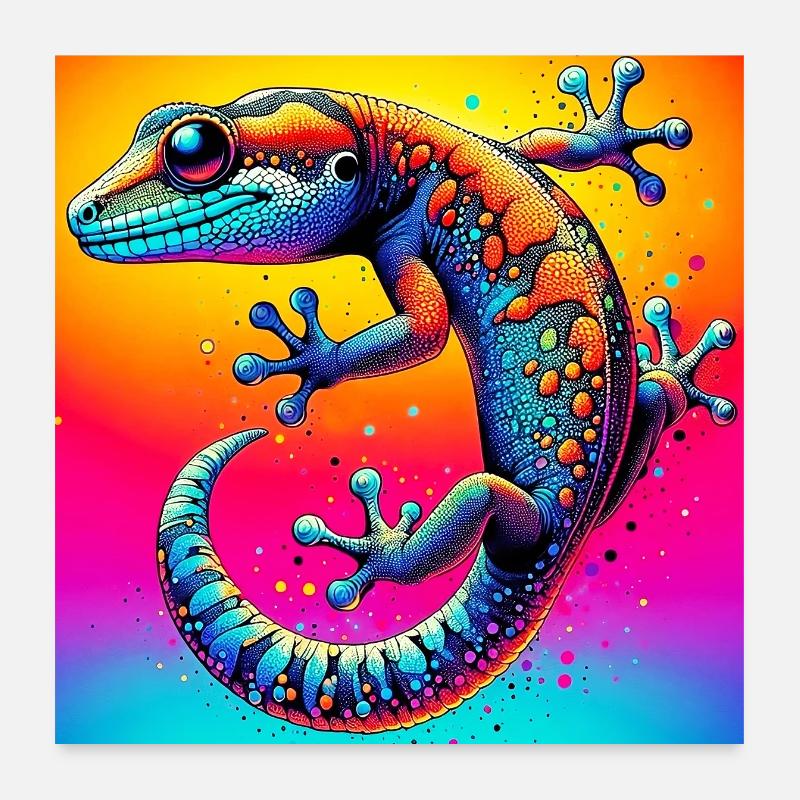 Gecko Poster 60 x 60 cm