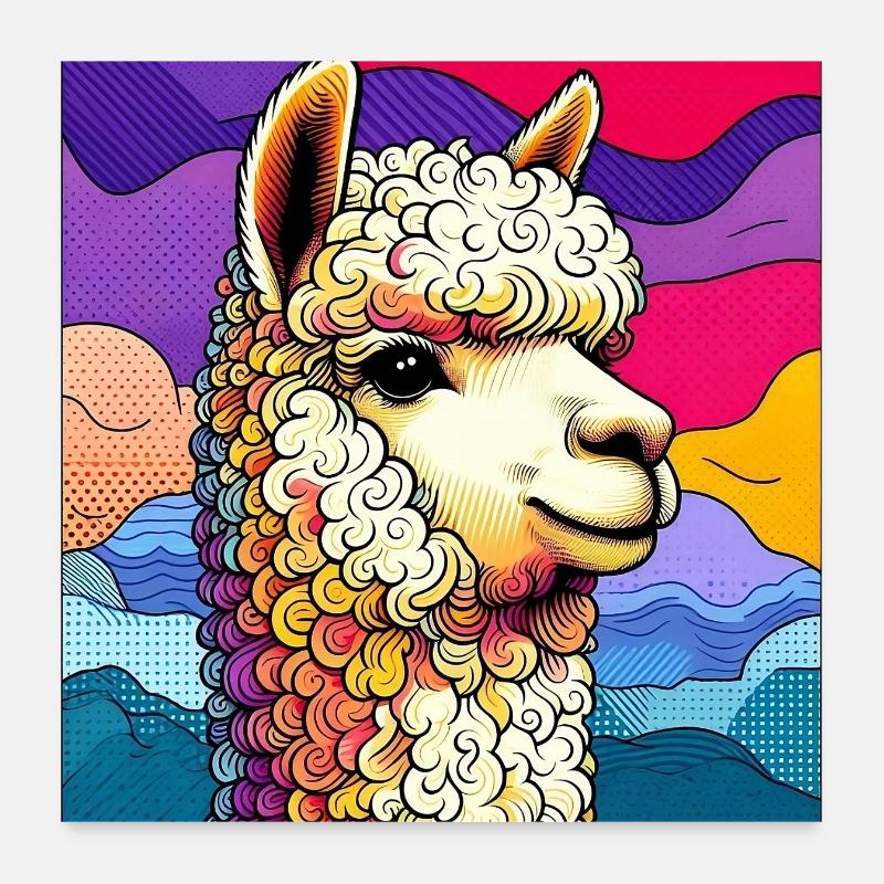 Alpaga Poster 60 x 60 cm