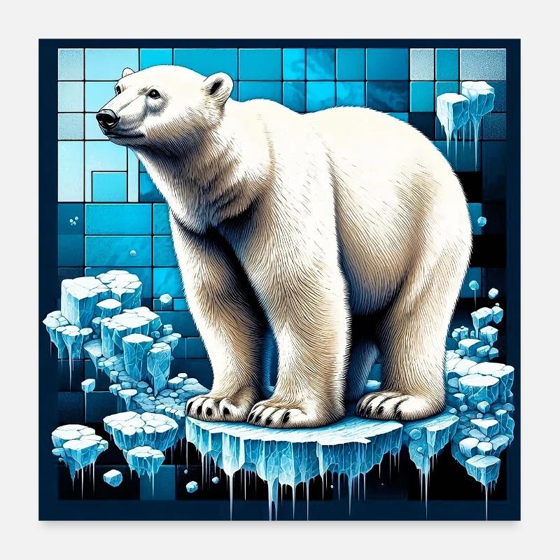 ours blanc - Poster 60 x 60 cm - blanc