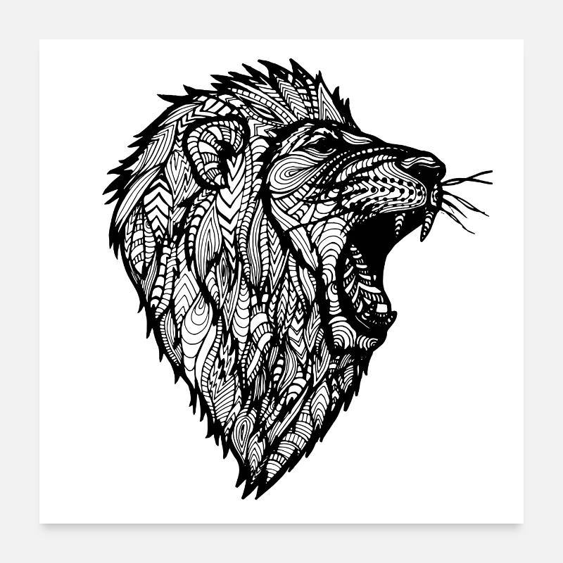testa di leone Poster 60x60 cm