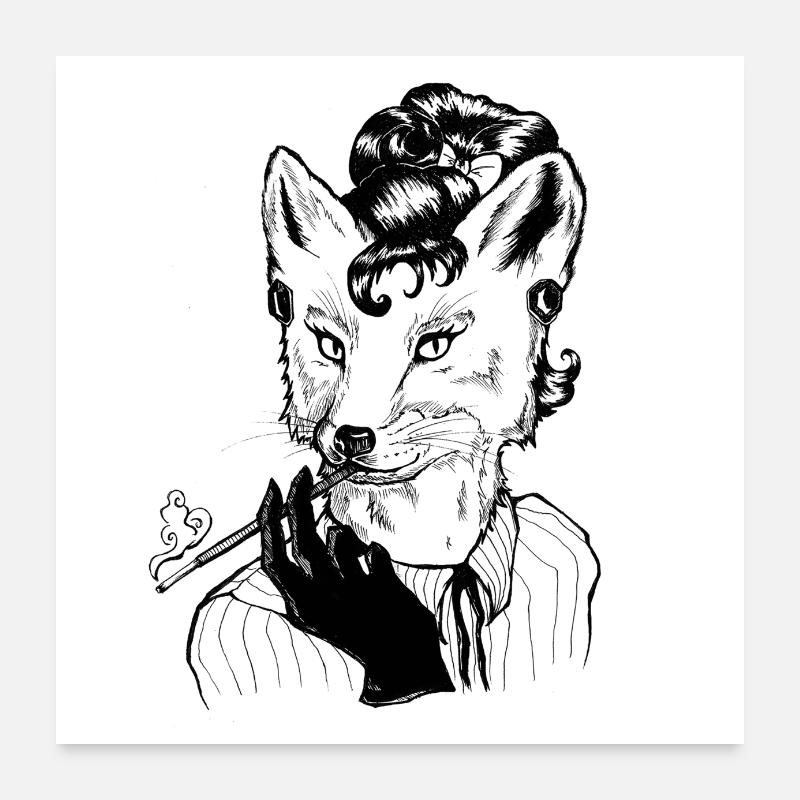Foxlady Poster 24" x 24" (60x60 cm)