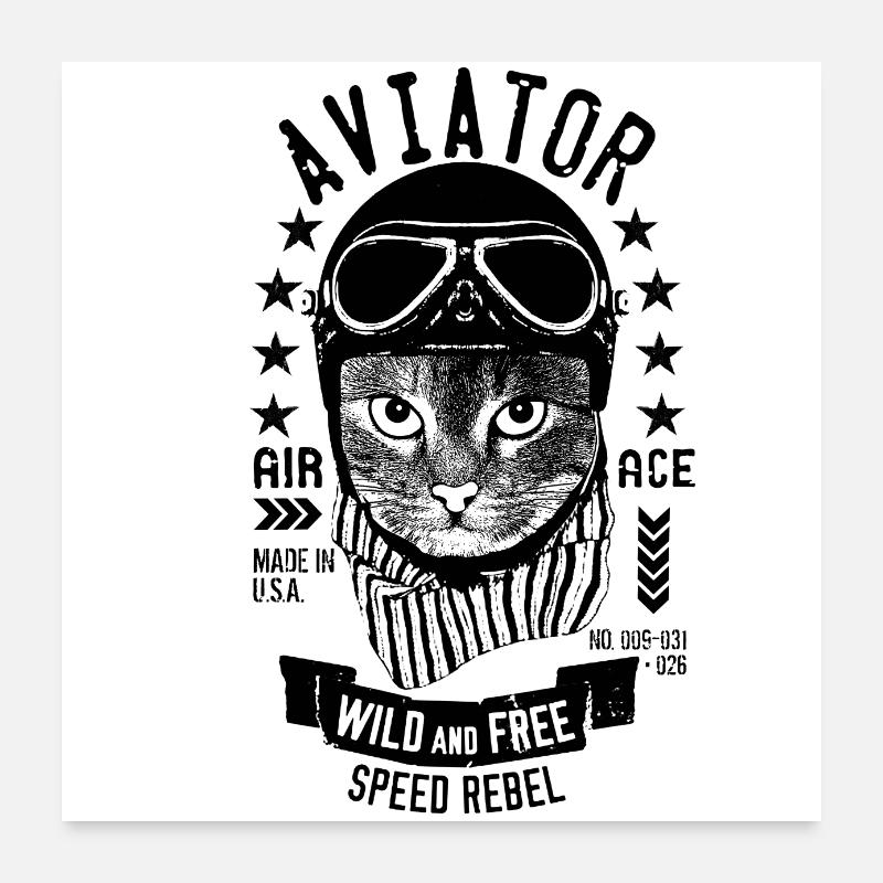 Un chat sauvage Poster 60 x 60 cm