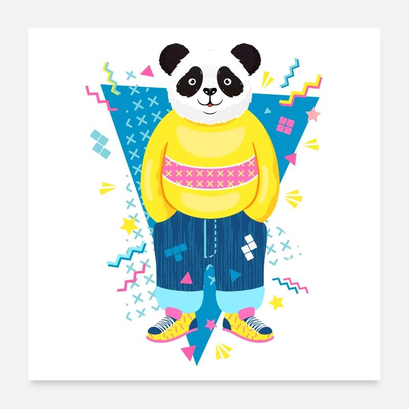 80s panda Poster 24" x 24" (60x60 cm)