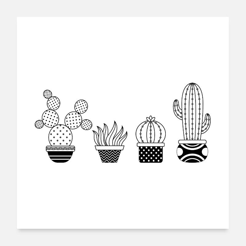 Conception d'illustration de cactus Poster 60 x 60 cm
