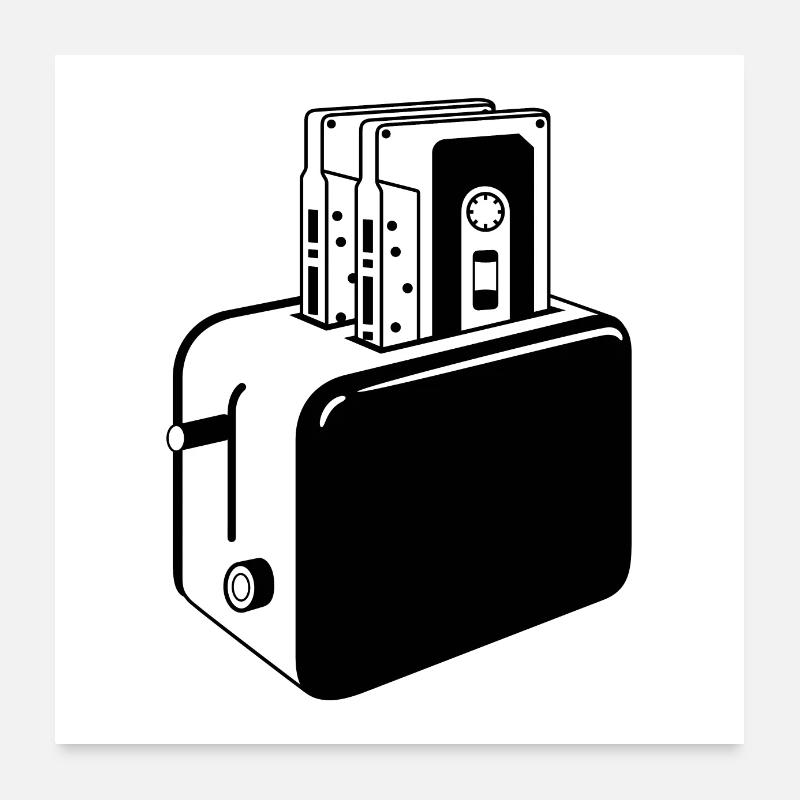 Retro cassettes toaster Poster 24" x 24" (60x60 cm)