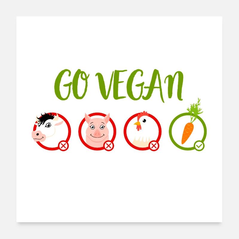 Go vegan Poster 24" x 24" (60x60 cm)