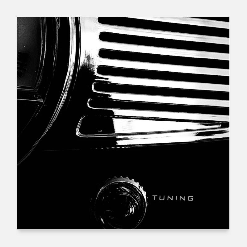 Tuning - Poster 60x60 cm - Weiß
