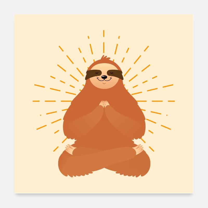 Faultier Meditation Poster 60x60 cm