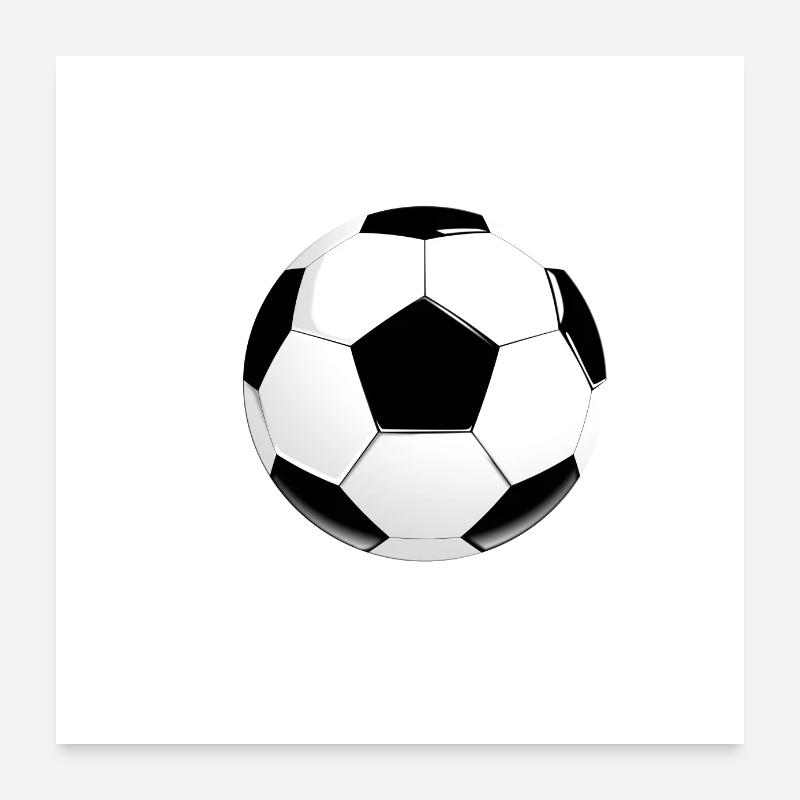 Fußball mit Herz - Poster 60x60 cm - Weiß