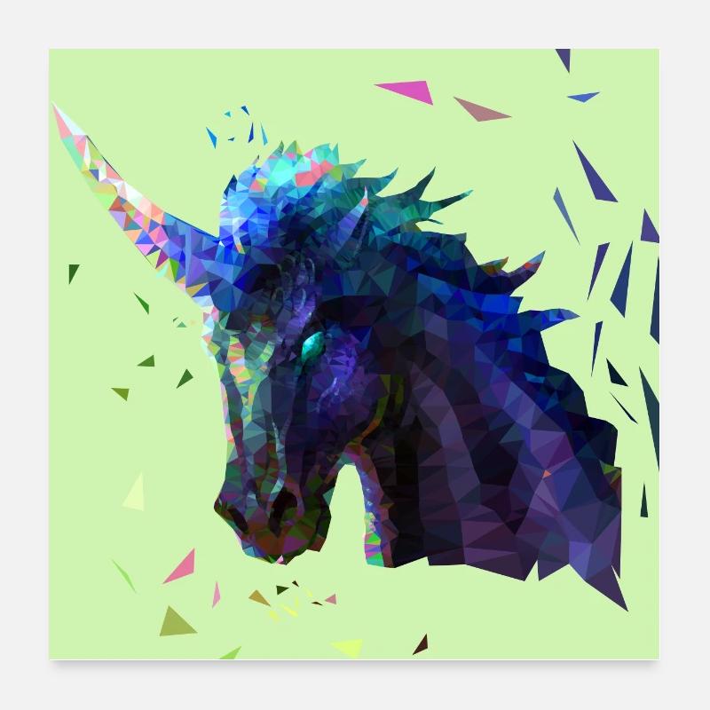 Low poly unicorn design Poster 24" x 24" (60x60 cm)