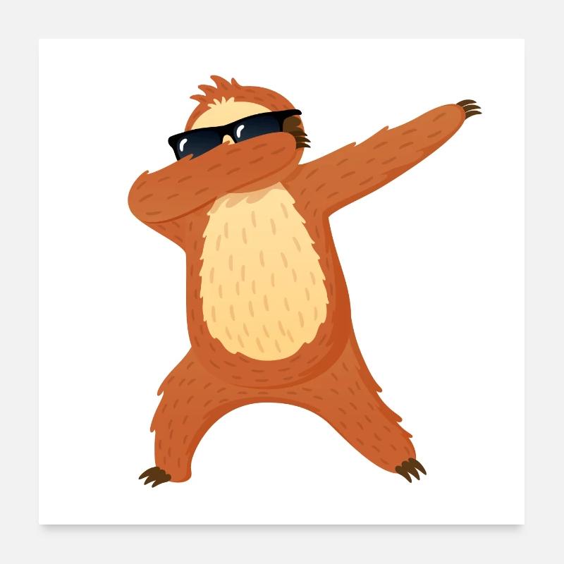 Dabbing Sloth Dab Dance Poster 60 x 60 cm
