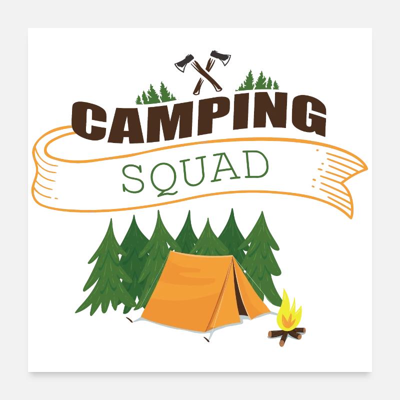 CAMPING SQUAD Équipe Camping Poster 60 x 60 cm