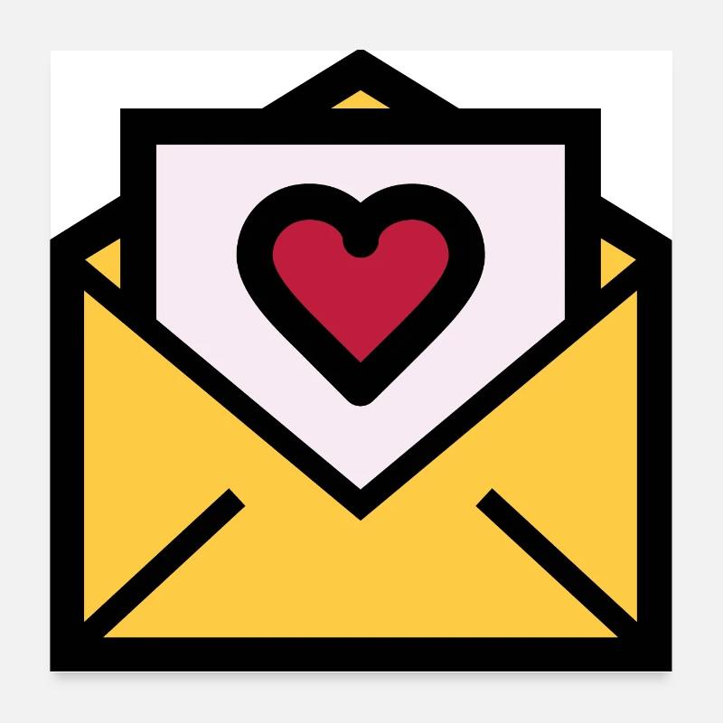 Kjærlighetsbrev til Valentinsdag Poster 60x60 cm