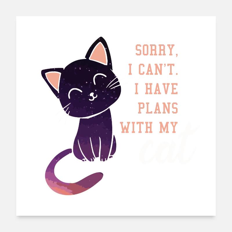 Sweet kitten moonlight cat gift Poster 24" x 24" (60x60 cm)