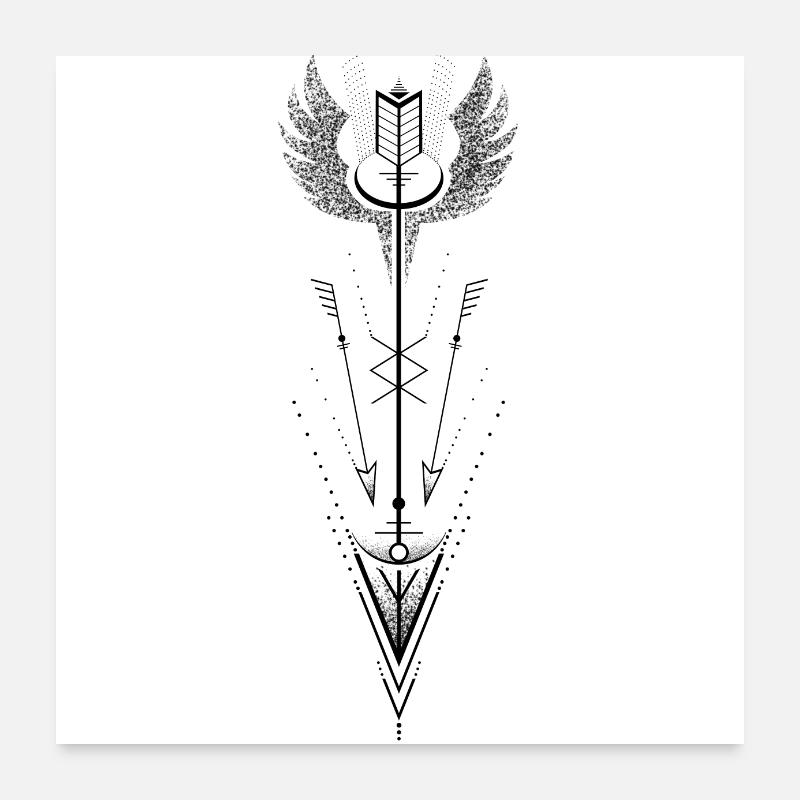 Ailes de flèche Poster 60 x 60 cm