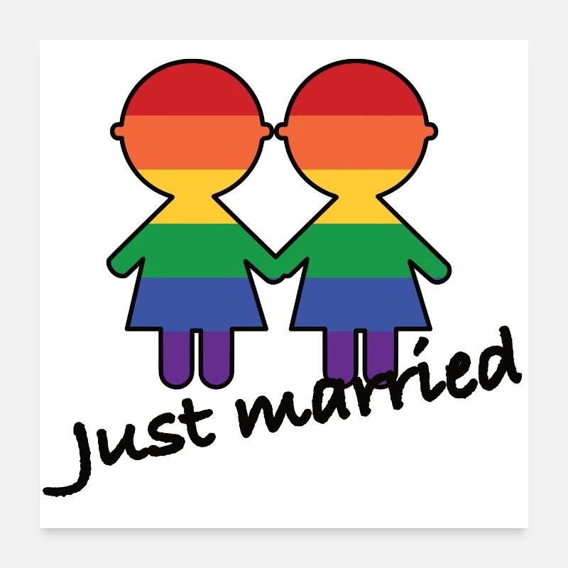 Frauenhochzeit 2 Poster 60x60 cm