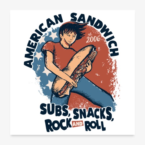 American Sandwich Rocker Poster hell - Poster 60x60 cm
