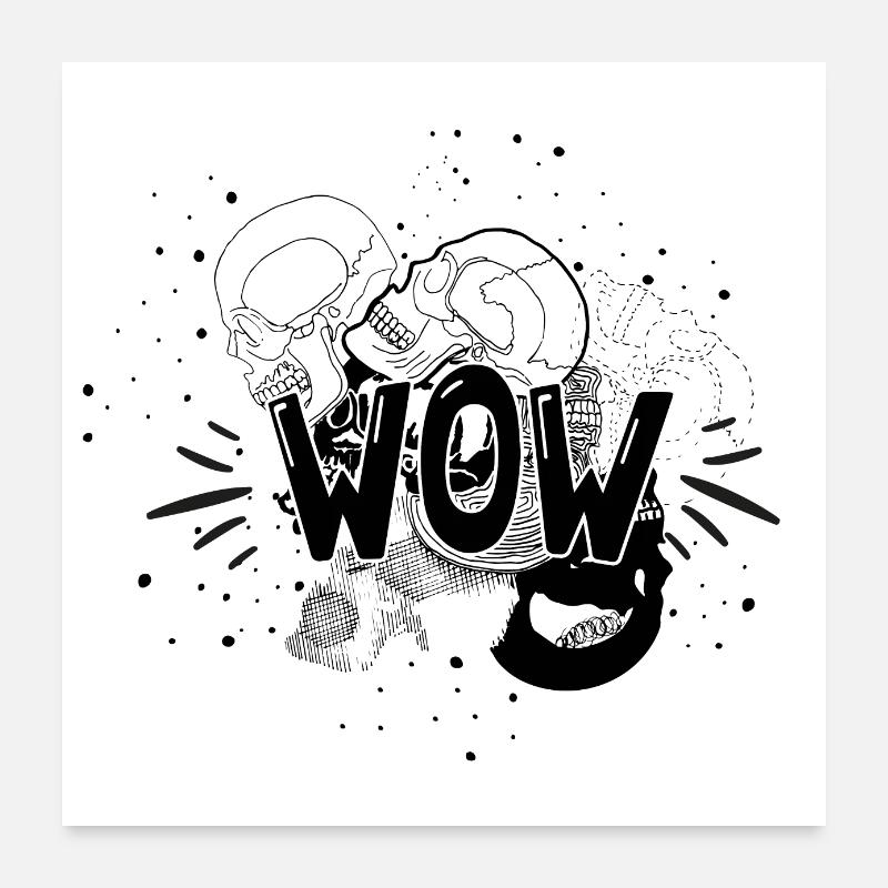 WOW - Poster 60x60 cm - Weiß