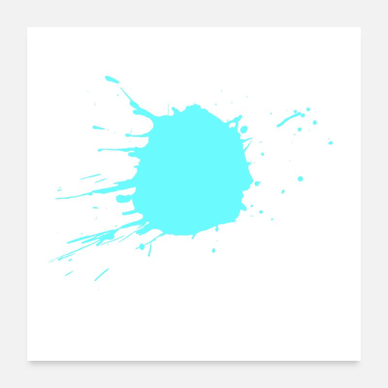 Taches de couleur turquoise - Poster 60 x 60 cm - blanc